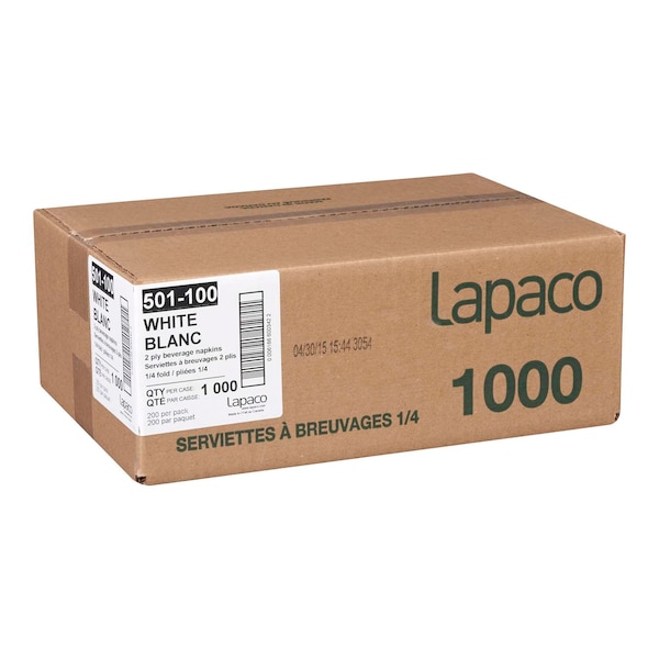 Lapaco 2 Ply White Dinner Napkin, PK1000